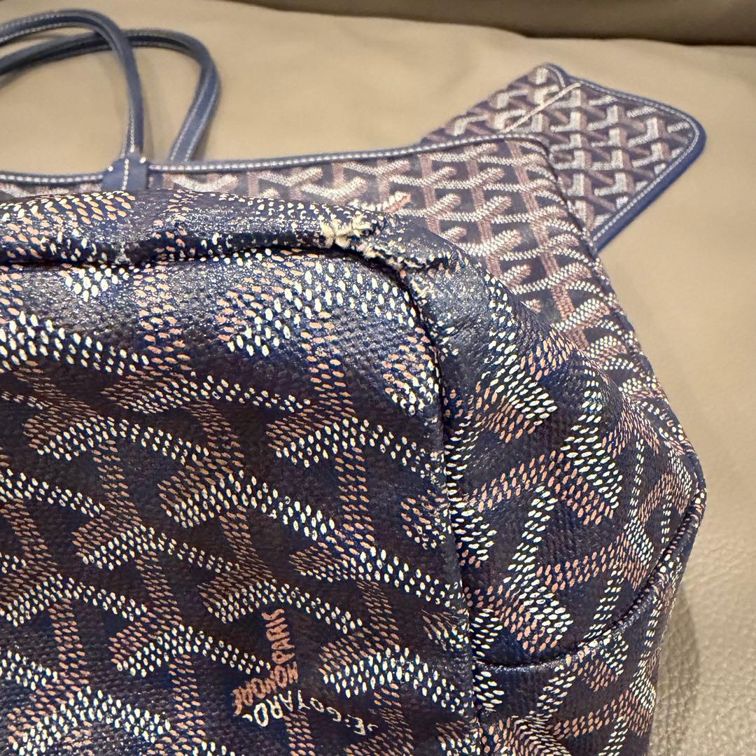 ゴヤール サンルイPM ネイビー ポーチ付き