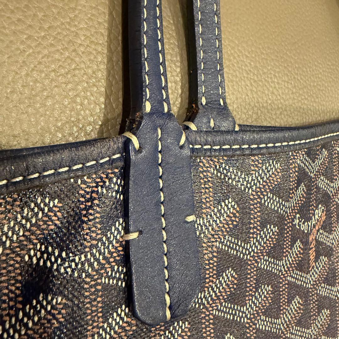 ゴヤール サンルイPM ネイビー ポーチ付き