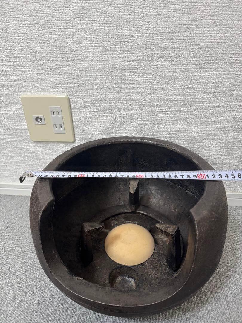 アンティーク　茶道具　風炉　鉄釜　五徳　3点セット