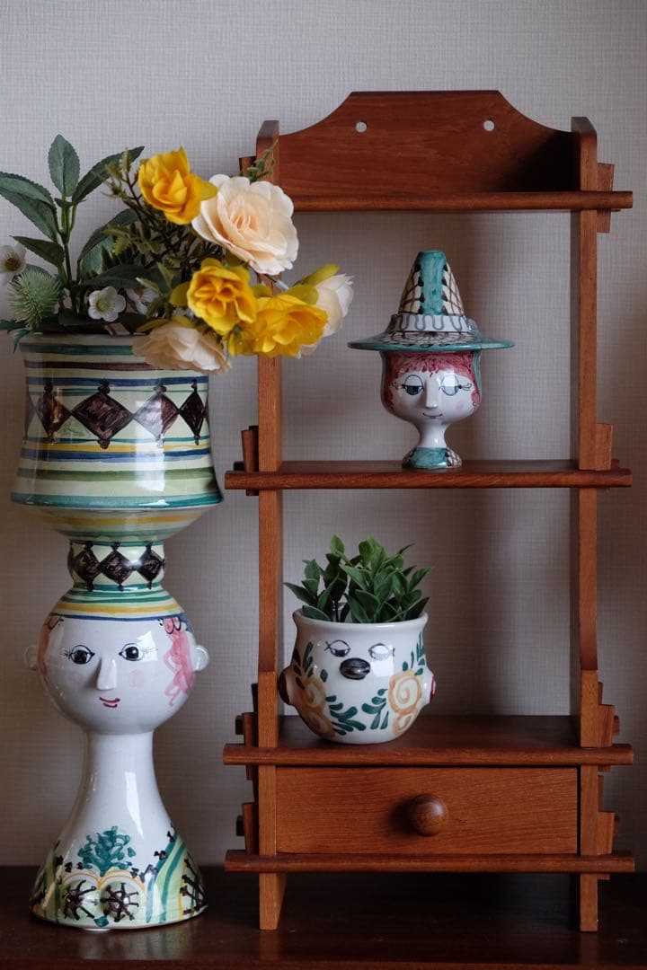 北欧ヴィンテージ チーク ウォールシェルフ ウェグナー チェア 花瓶 プレート