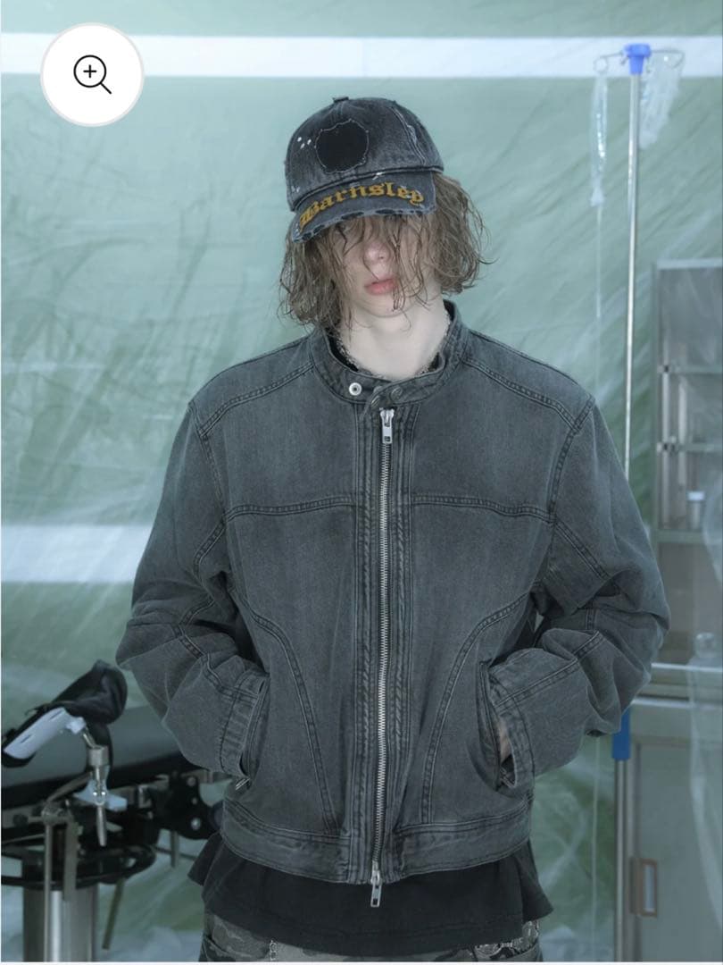 ULTIMUS Washed Denim Jacket デニムバイカージャケット