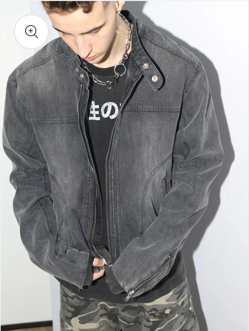 ULTIMUS Washed Denim Jacket デニムバイカージャケット