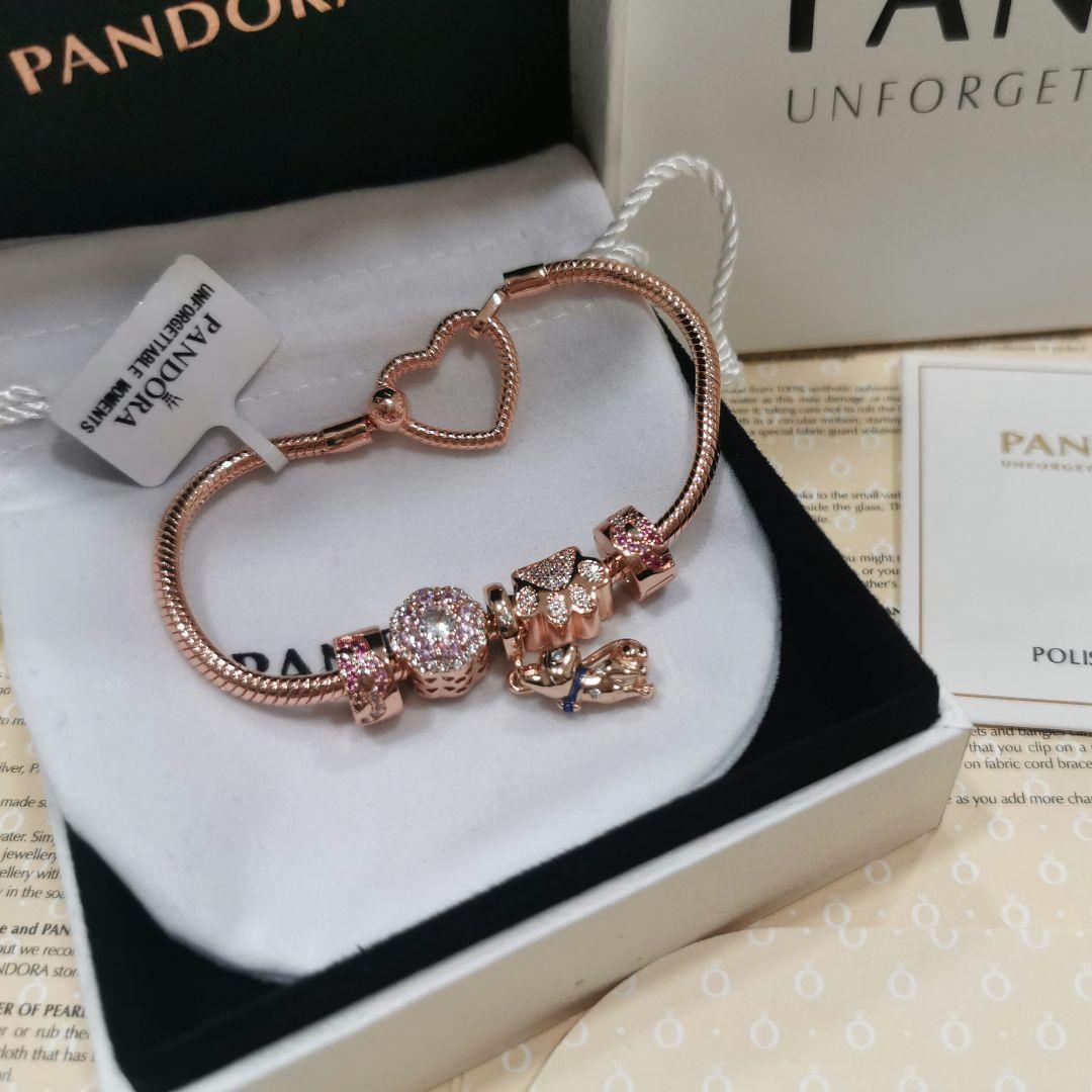 Pandora ローズゴールド ハートクラスプ ブレスレット セット