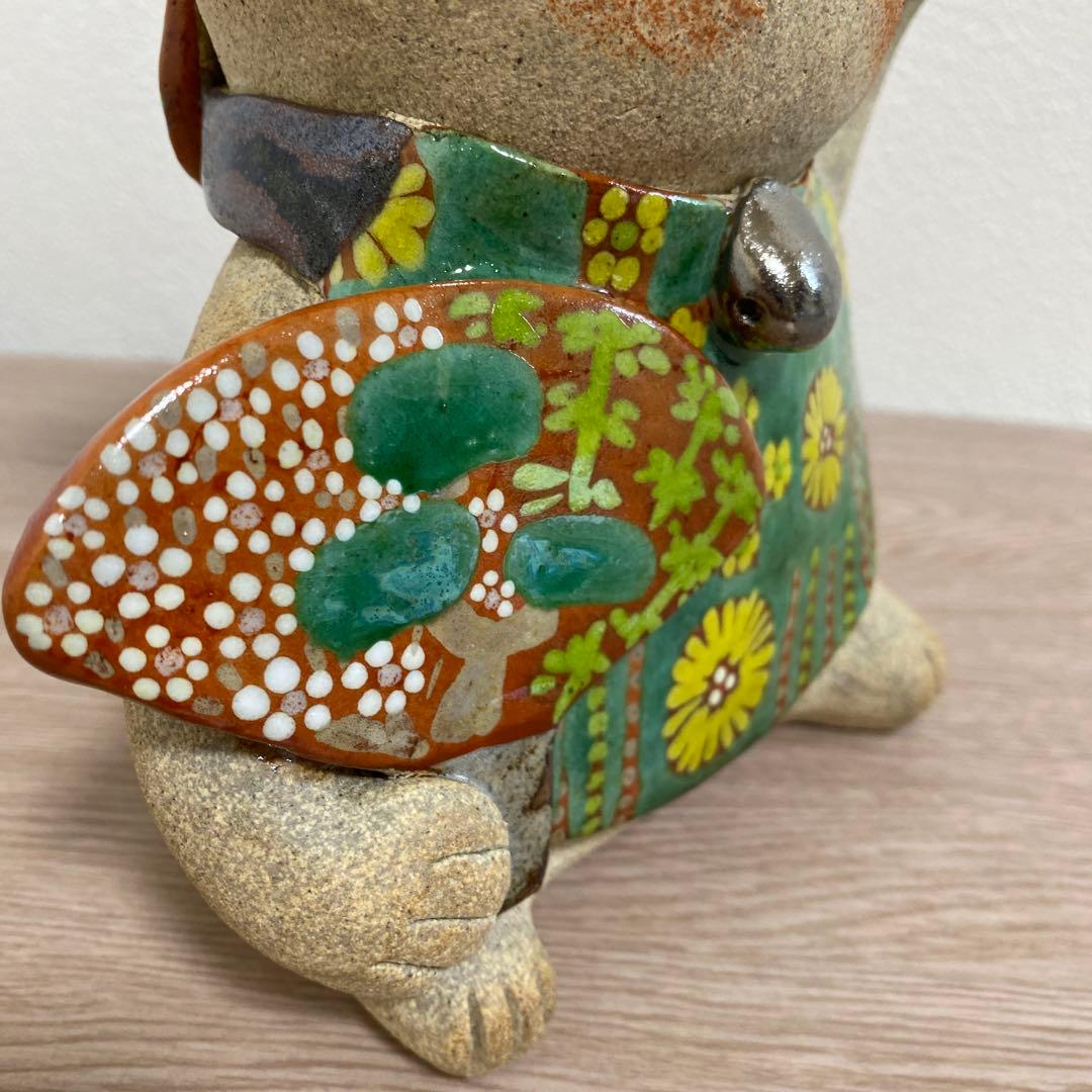 益子焼　加藤 麻里作 陶器　お雛様　猫　ネコ　22センチ