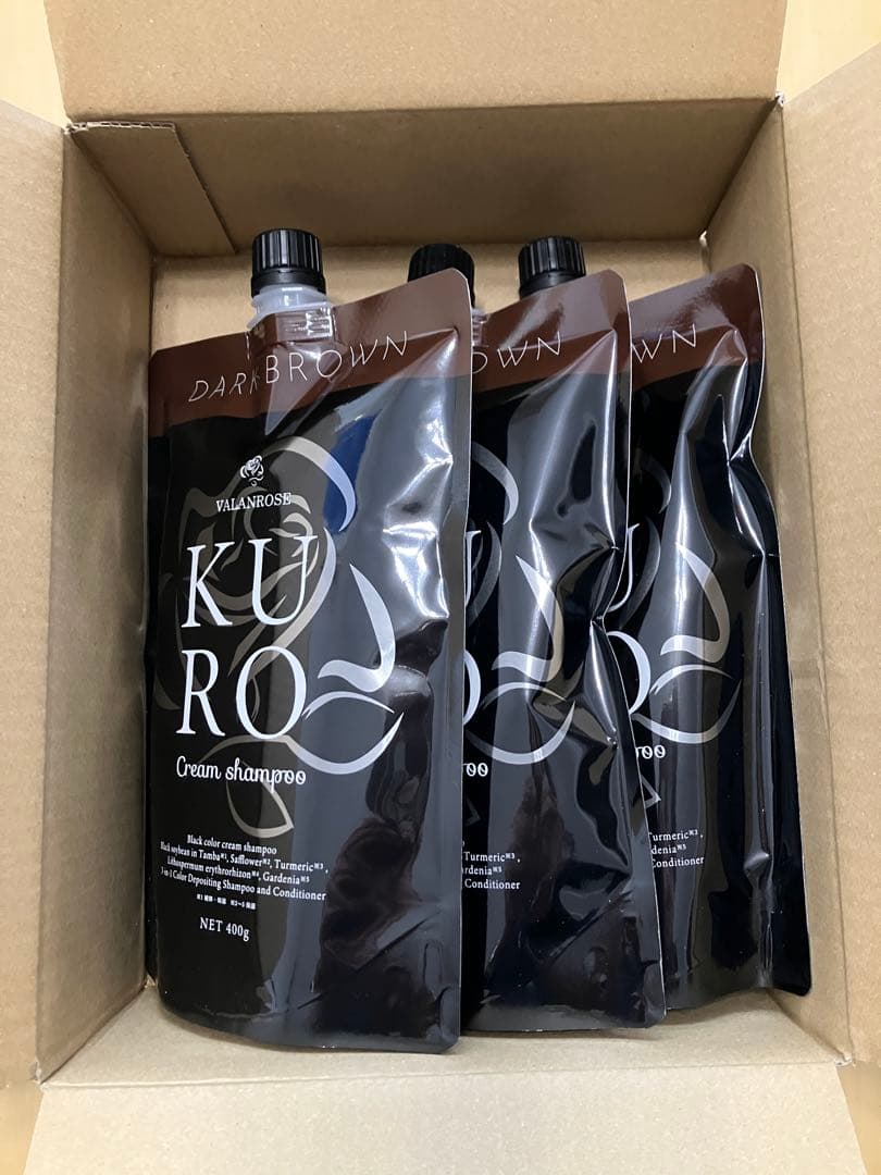 バランローズkuroクリームシャンプー　ダークブラウン　3個セット