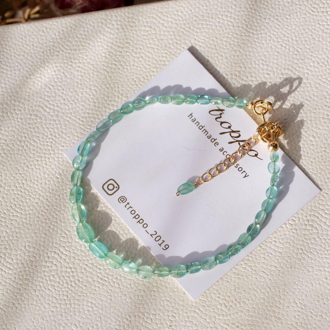 14kgfザンビアエメラルドブレスレット