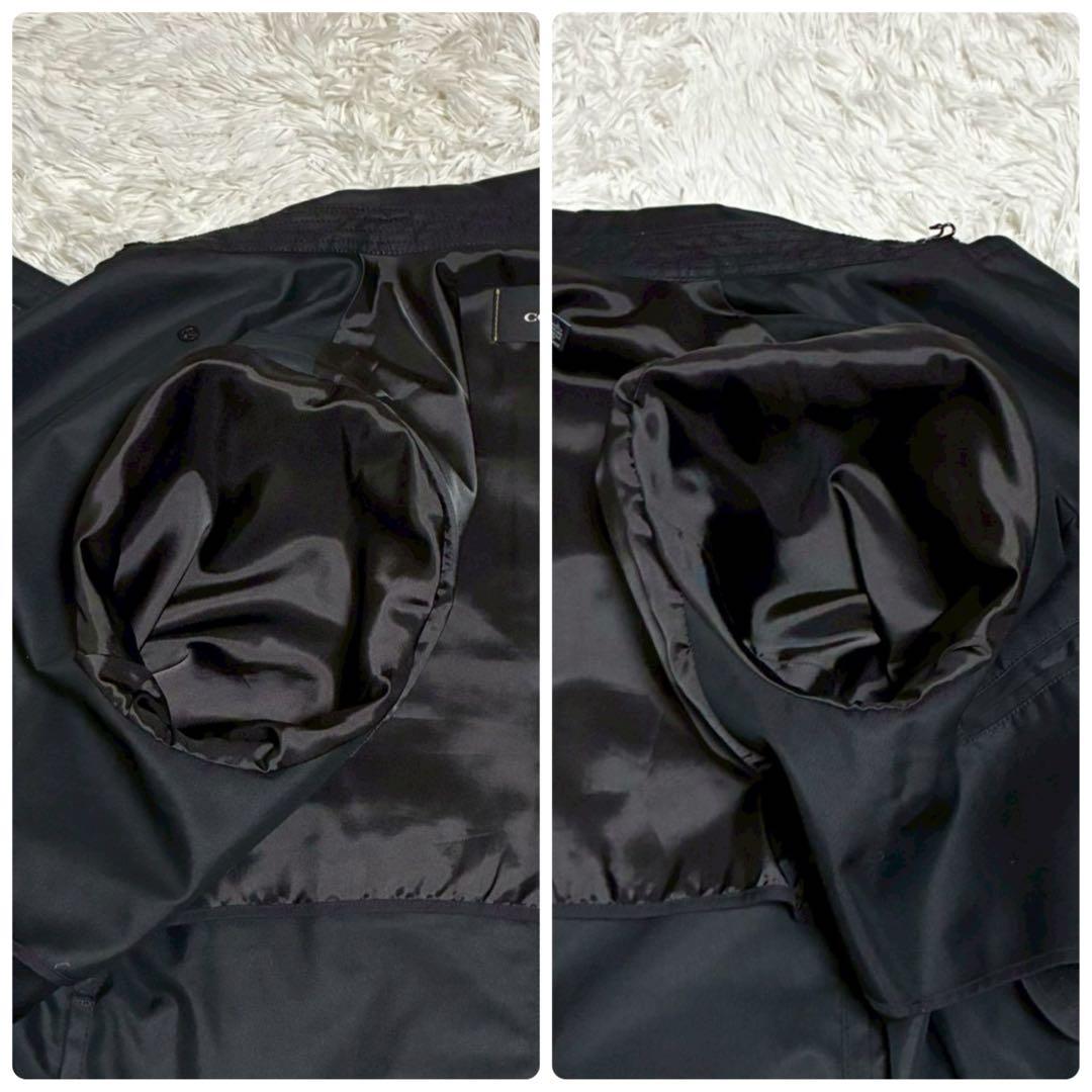 極美品/XL相当　COACH トレンチコート　ロング　ベルト　黒　チャーム　牛革