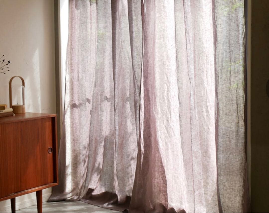 2枚セット　natsusobiku ひなたライフ　リネン　カーテン　マルチクロス