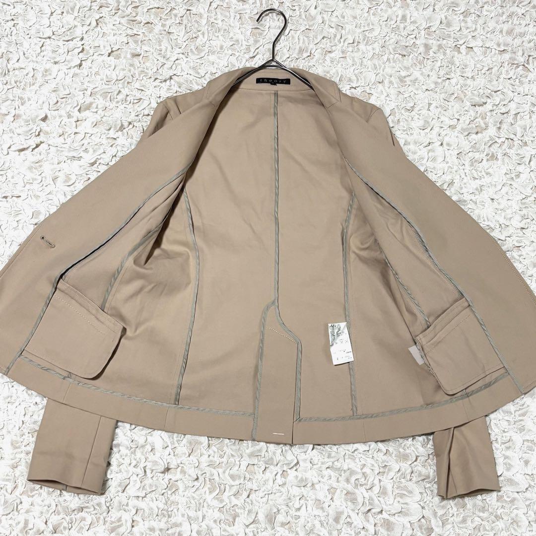 美品 セオリー パンツスーツ セットアップ 伸縮性 シングル 1B ベージュ S
