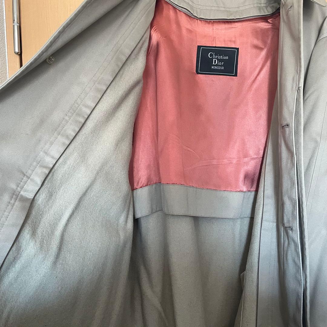 【Christian Dior】ベージュ ステンカラーコート（ライナー付）