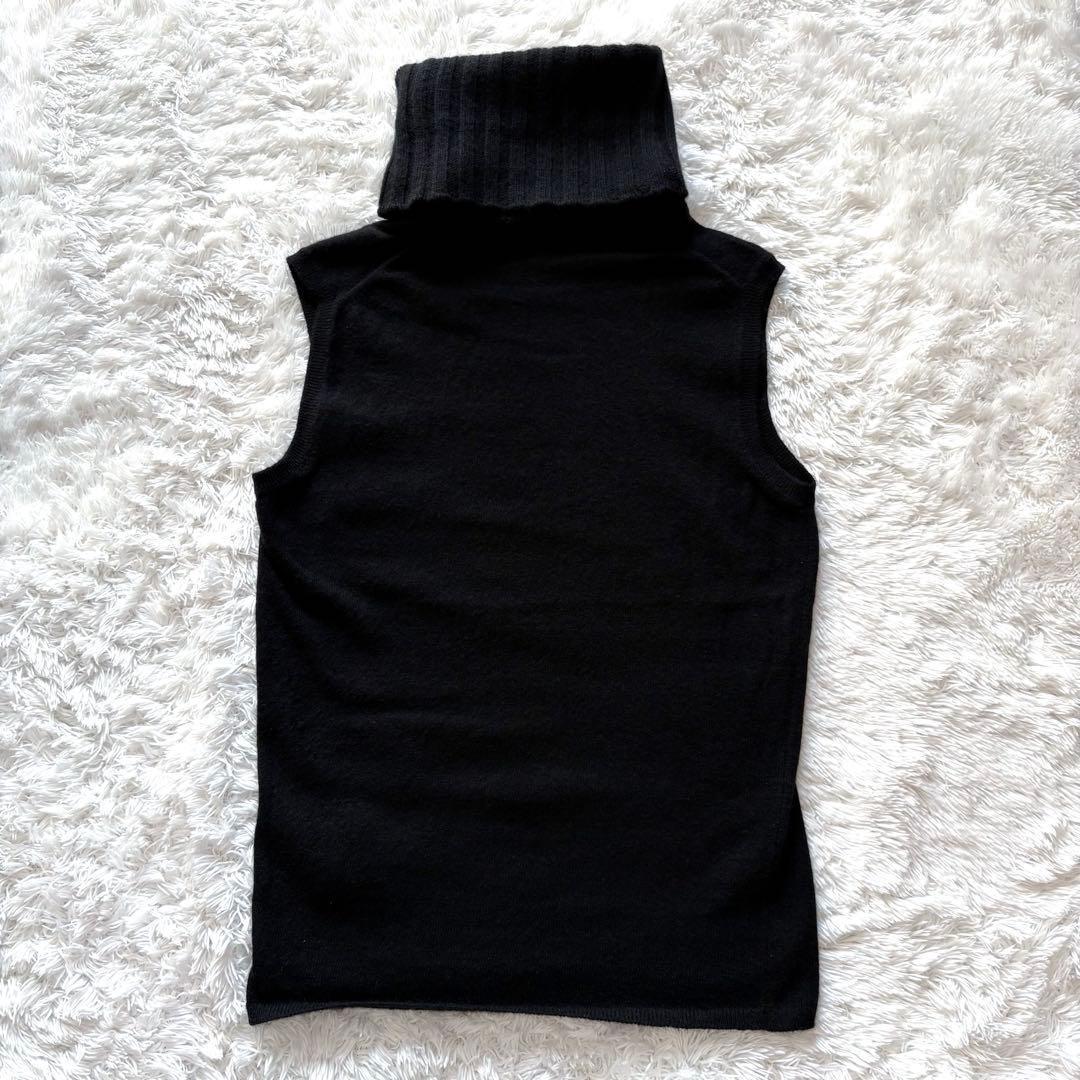 CHANEL カシミヤ100% タートルネック ニットベスト ブラック 38