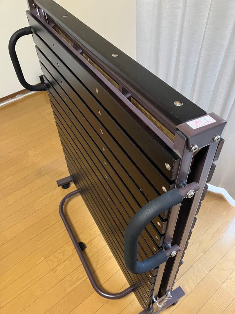 シングル 折りたたみベッド ベッドフレーム 木製 すのこ ブラウン