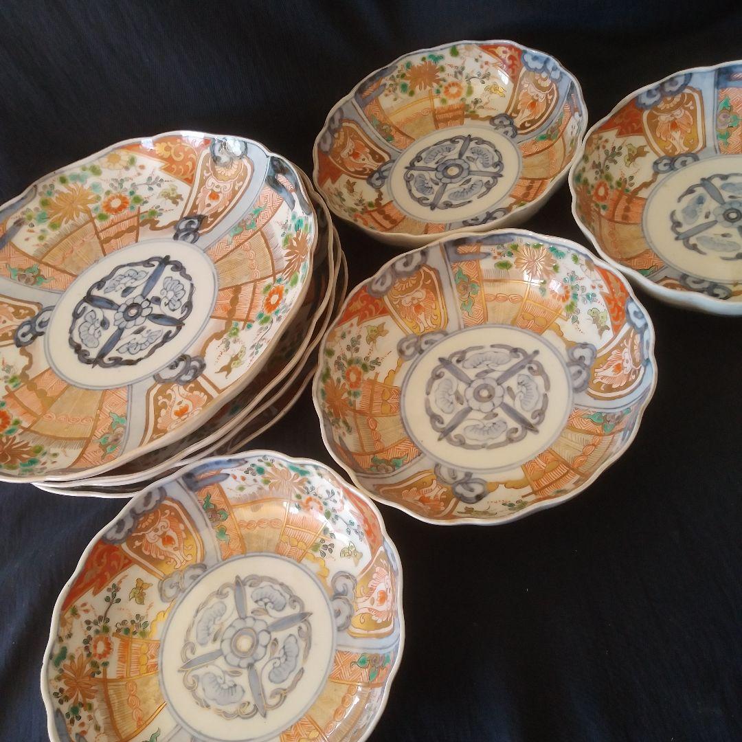 「テーブルウェアを古伊万里で！①」中皿(21.5cm)と膾皿 4客セット 骨董ア