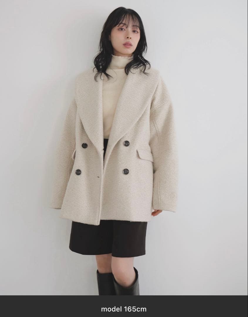 最終値下げ　LIAN ショールカラーカールシャギーコート チェスターコート