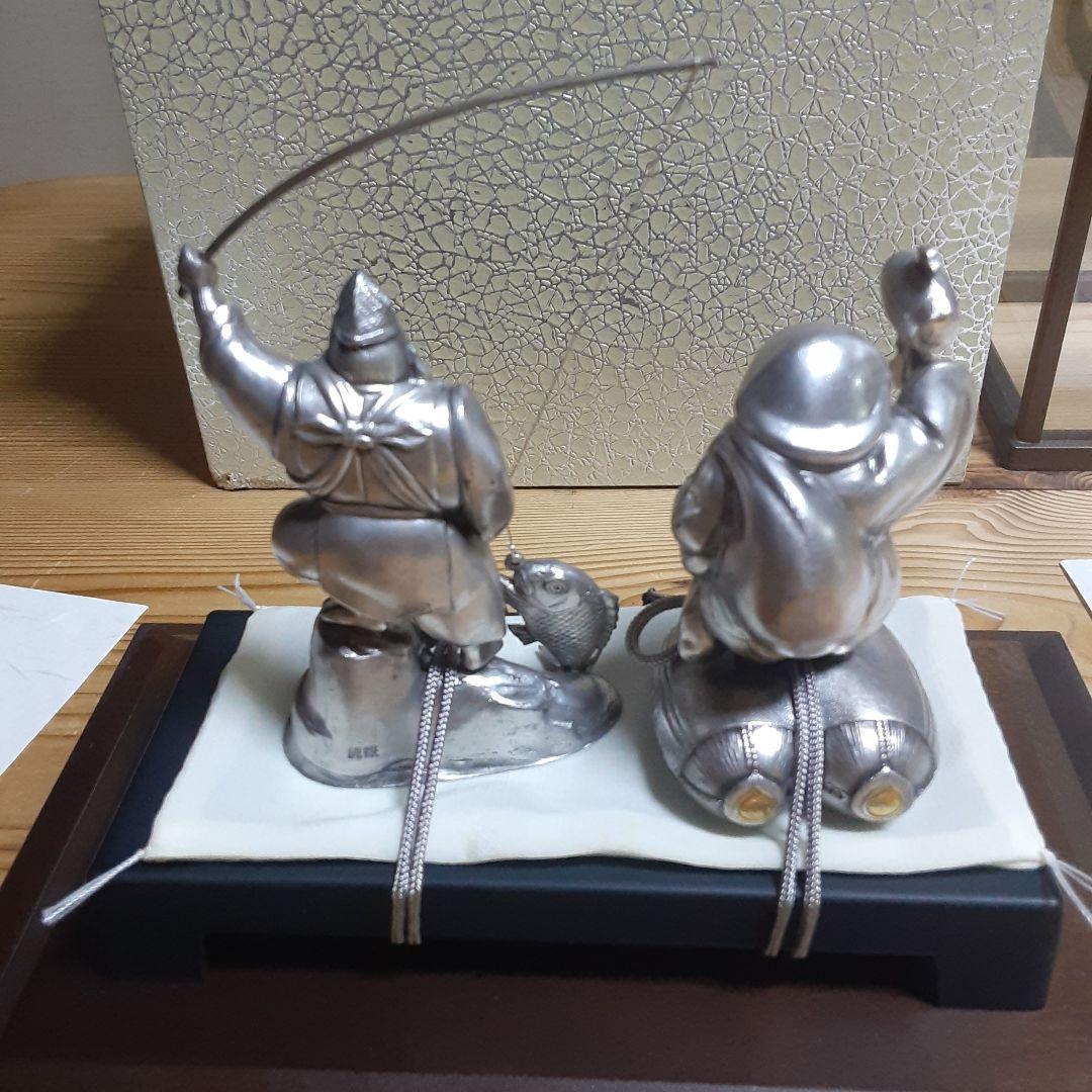 大黒天　恵比寿置物　純銀製　131g