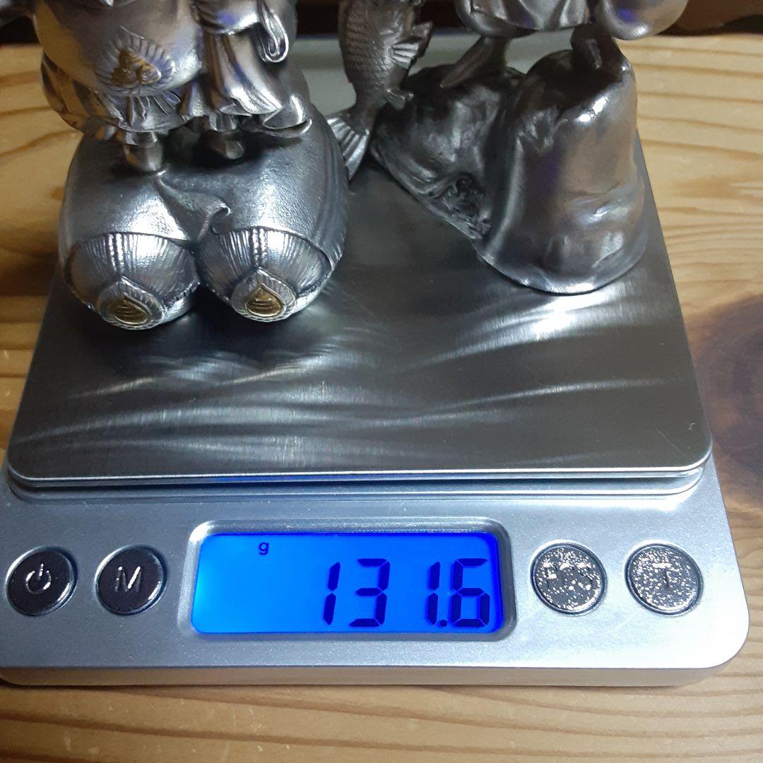 大黒天　恵比寿置物　純銀製　131g