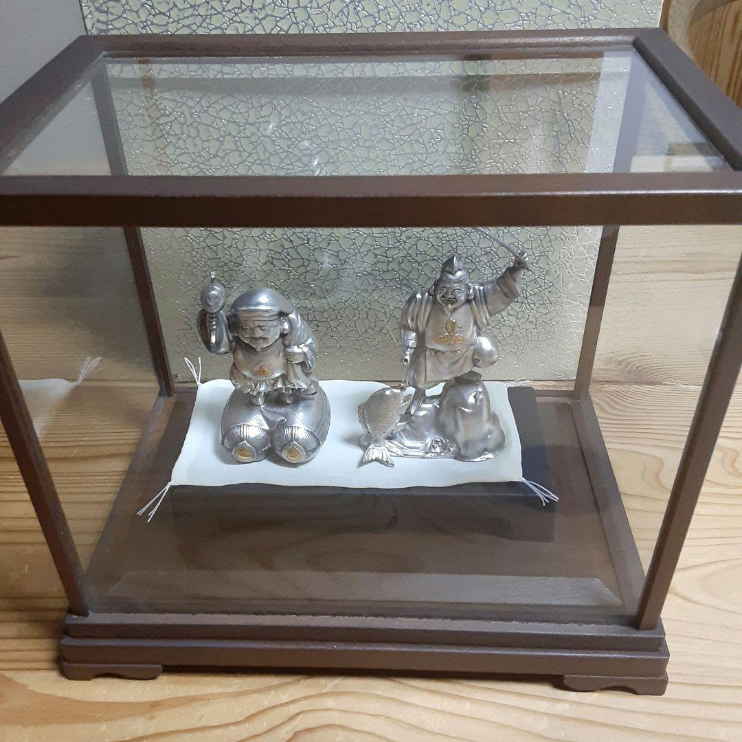 大黒天　恵比寿置物　純銀製　131g