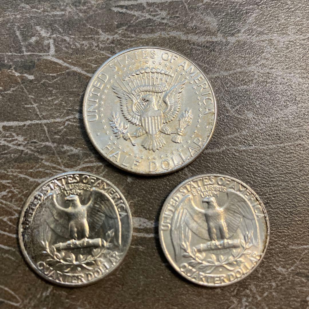 アメリカ　古銭　銀貨　ハーフダラー　クウォーター　　1964 1969
