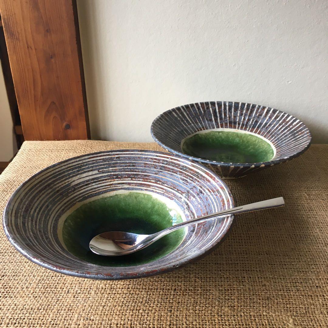 美濃焼　織部の中鉢　2個セット