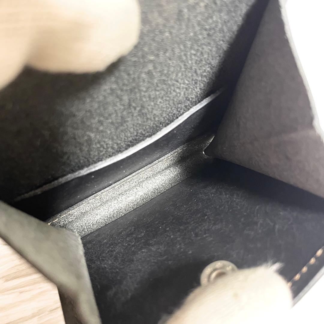 【未使用】アッカボッテガ　財布　コンパクト　プエブロ　ブラック　レザー　メンズ