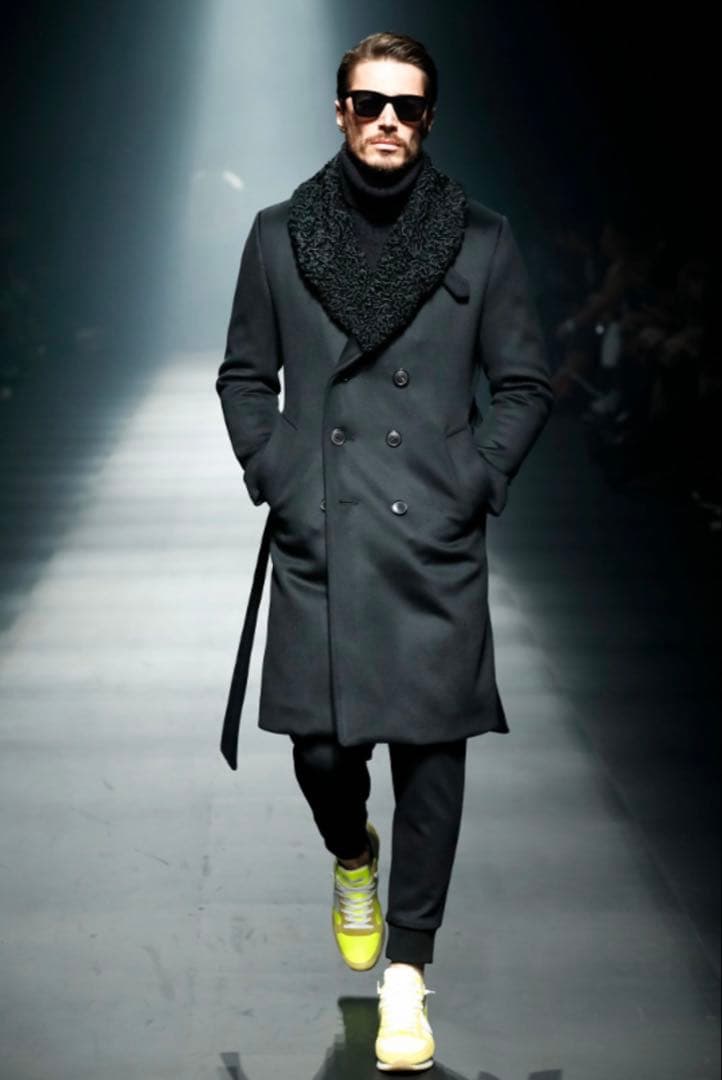 ジャケット・アウター IPIUIUGUALE3 SHOWL ROPE COAT BLACK