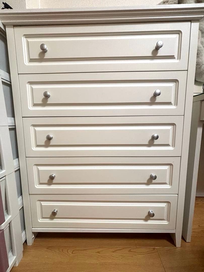 ニトリ　チェスト　キャセイ　5段　ホワイト