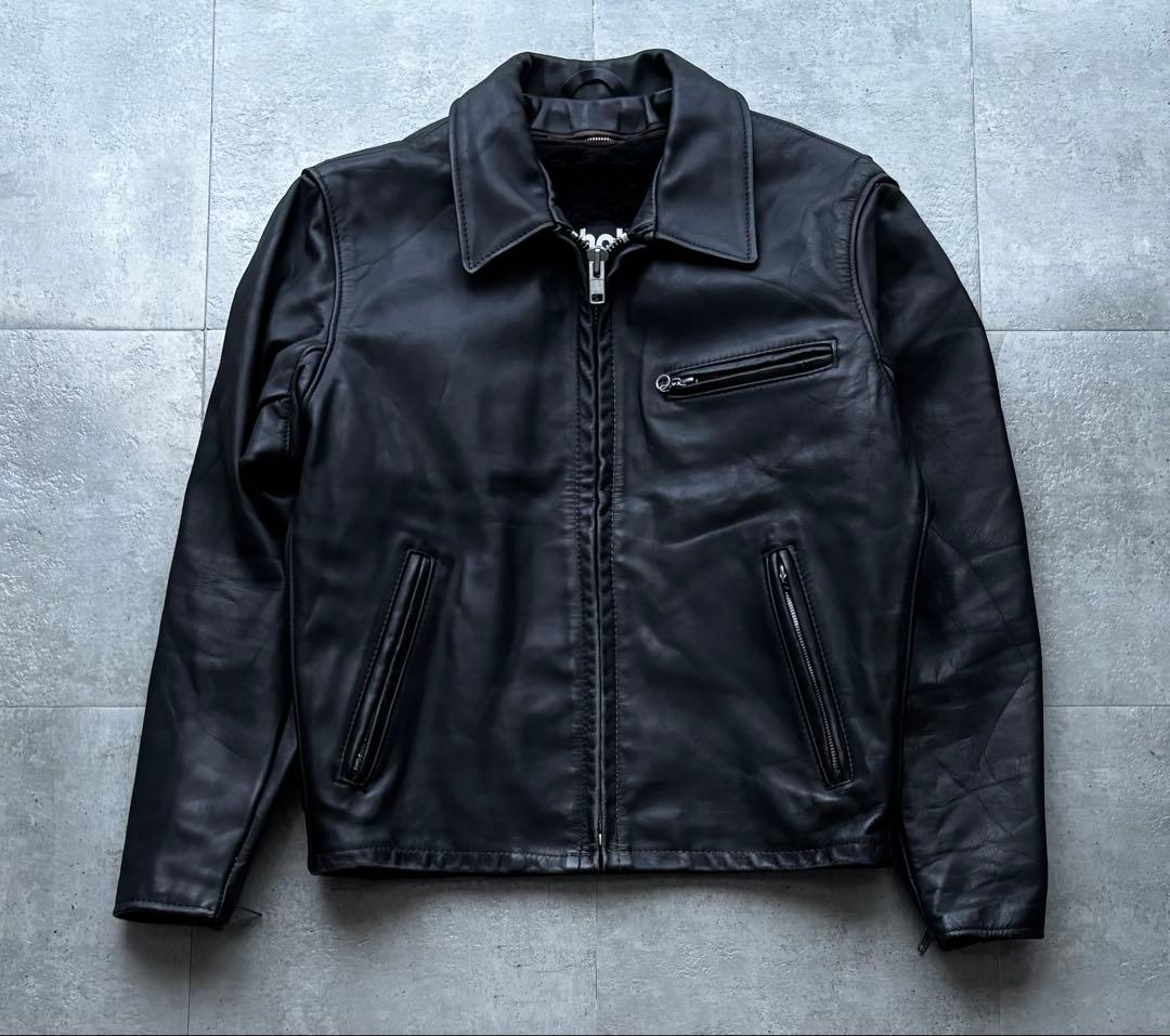 USA製　Schott シングルライダースジャケット　牛革　643 サイズ38
