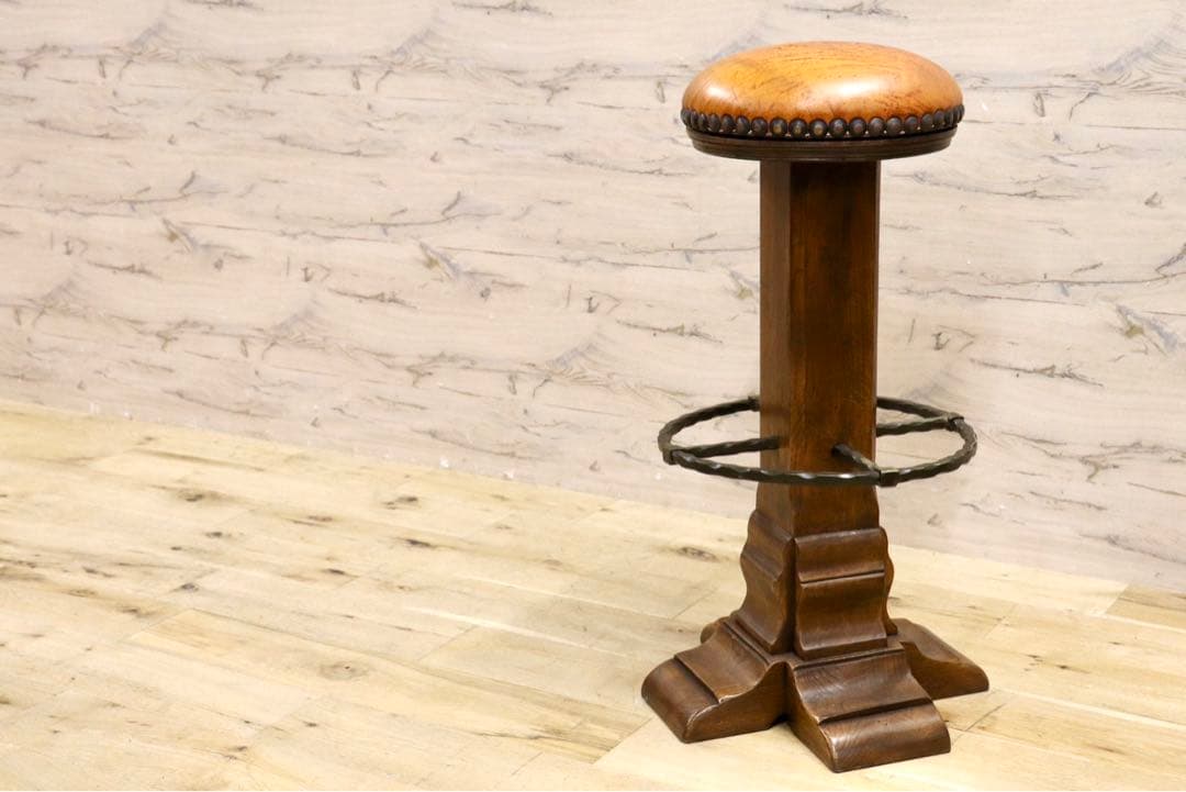 GMIK7N○スペイン製 カスティリアンスタイル バースツール ハイチェア カウ