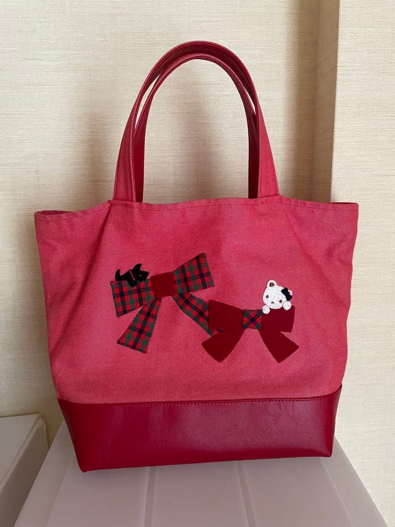 ファミリア　デニムバッグ　赤