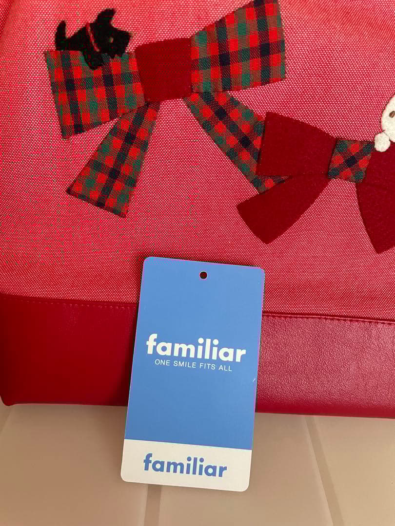 ファミリア　デニムバッグ　赤