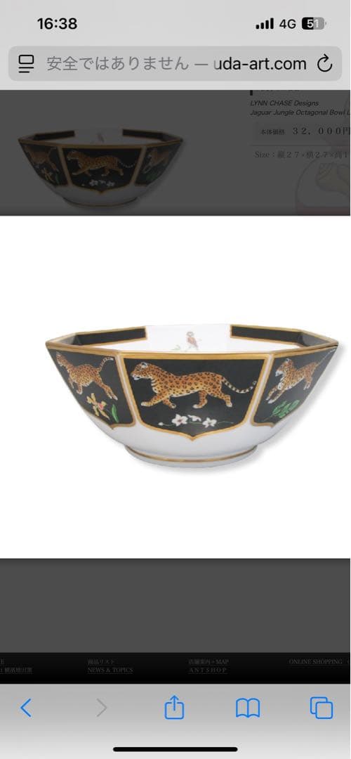 食器 Lynn Chase Jaguar Jungle Octagonal Bowl