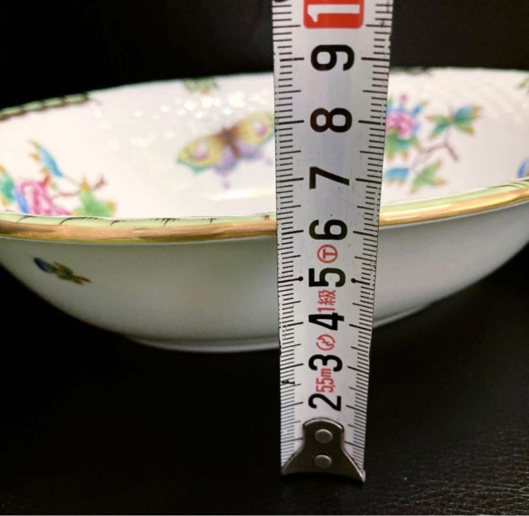 未使用　ヘレンド　ヴィクトリア　オーバル　ボウル　175周年記念　バックスタンプ