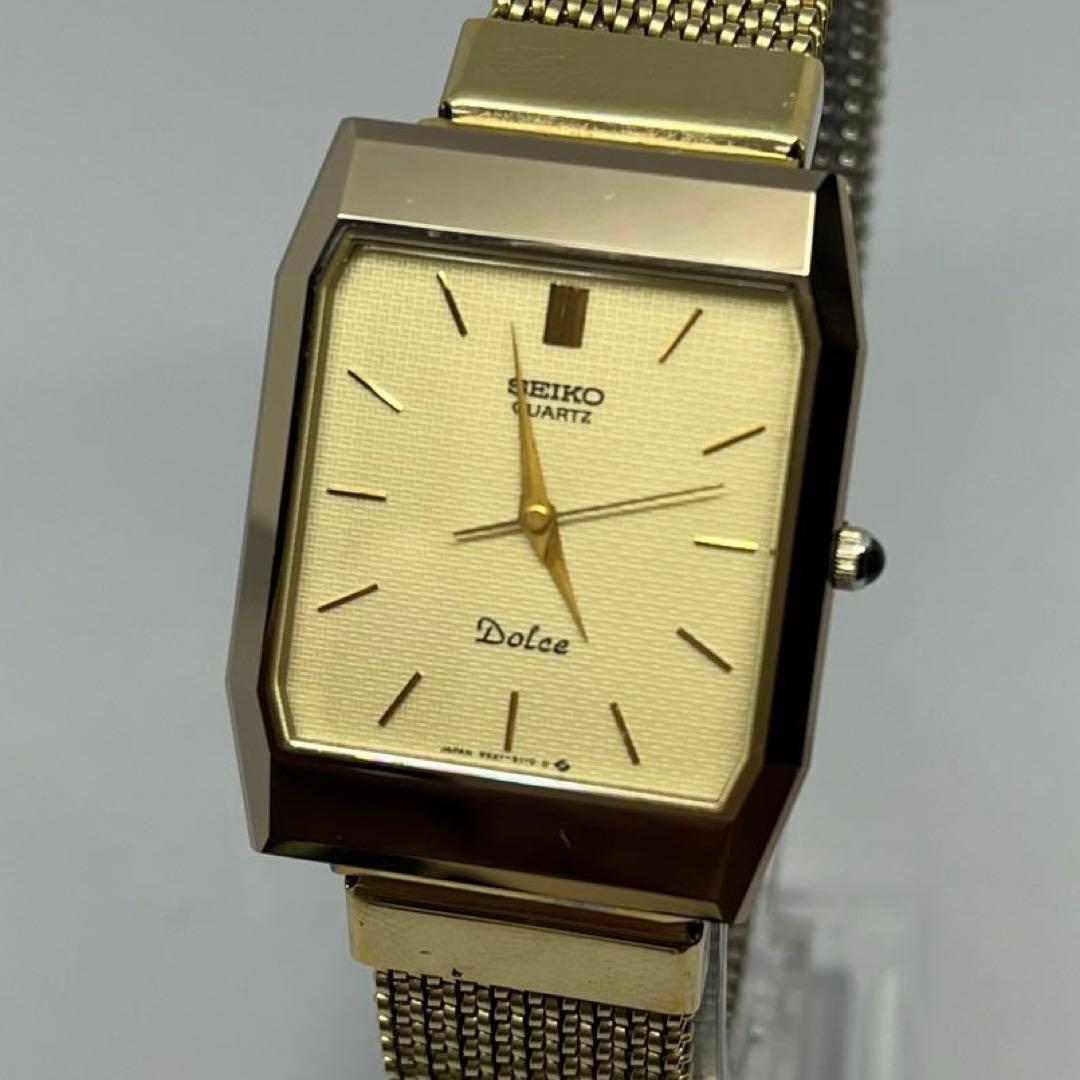 美品 セイコー ドルチェ ゴールド スクエア 腕時計