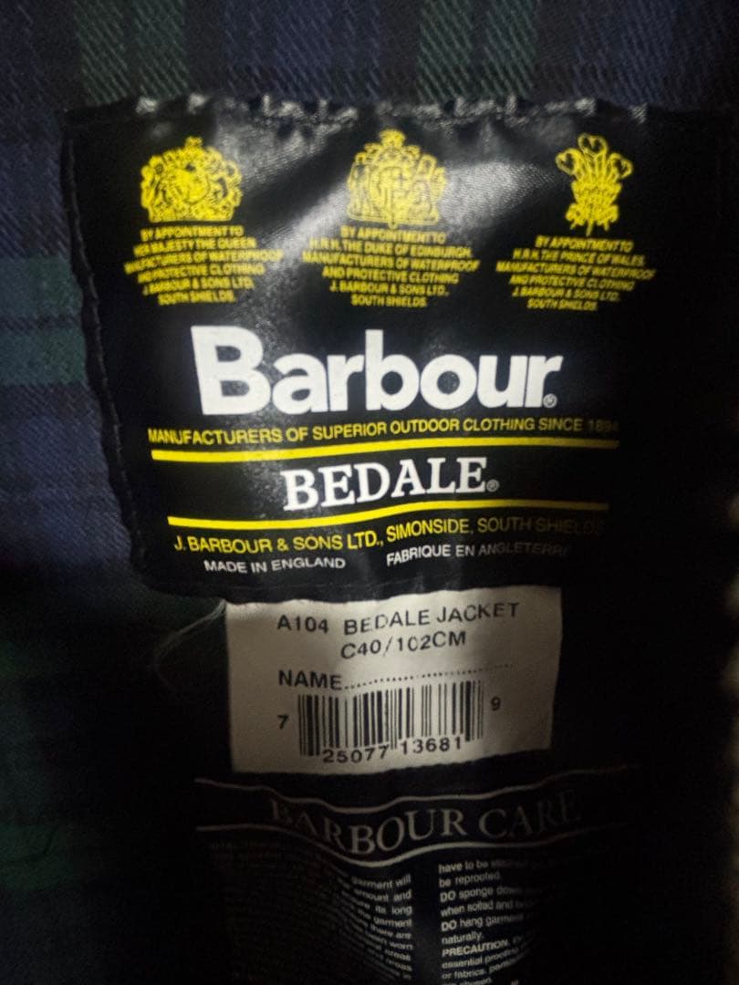 Barbour Bedale Jacket ブラック C40/102CM