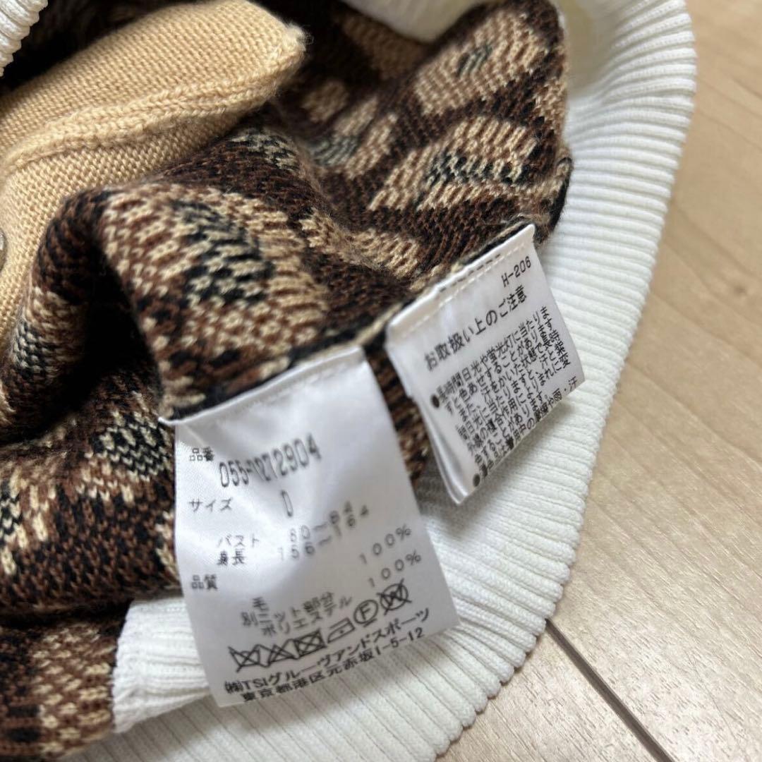 パーリーゲイツ　レオパード柄 ニット ダブルジップ　０サイズ　S アニマル柄