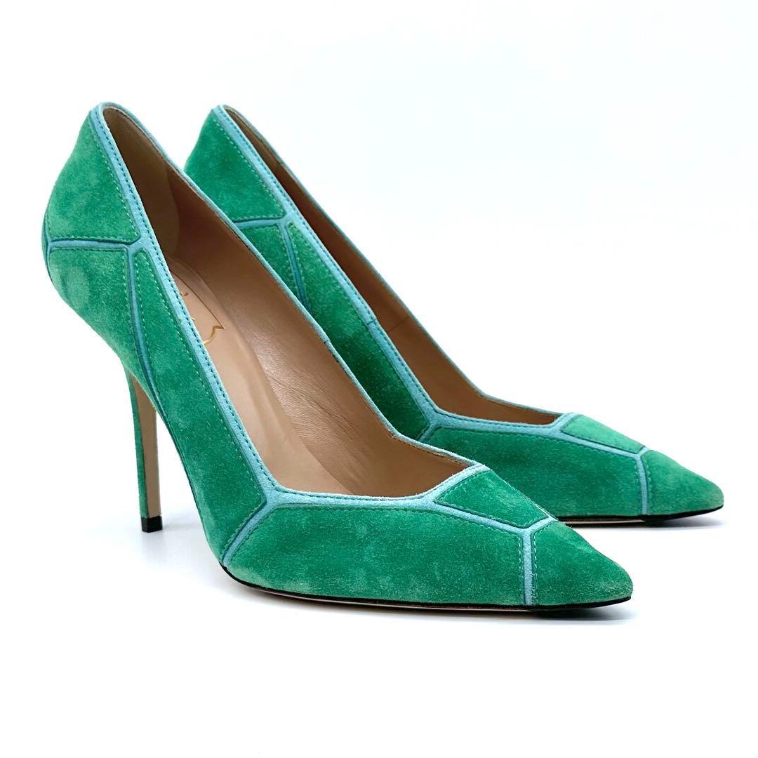 未使用✨ロジェヴィヴィエ スエード パンプス ハイヒール グリーン系 23.5位
