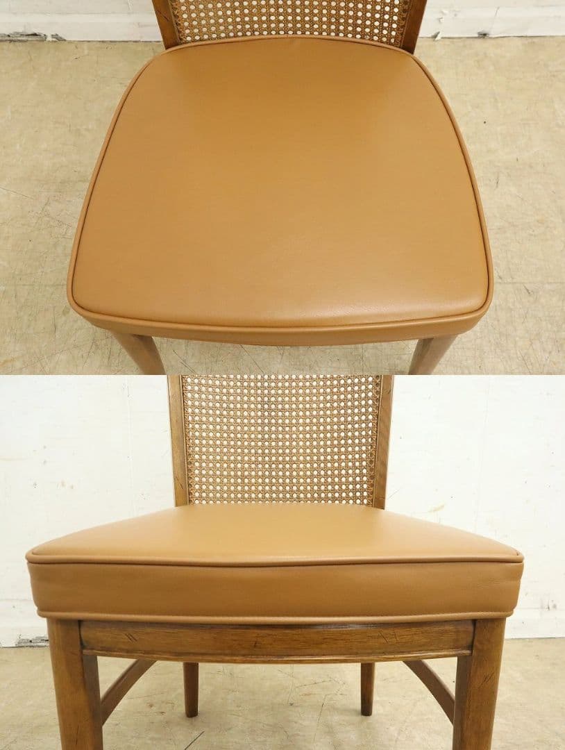 カリモク最高峰【ドマーニ】モーガントン・ダイニングチェア④本革・ライトコニャック