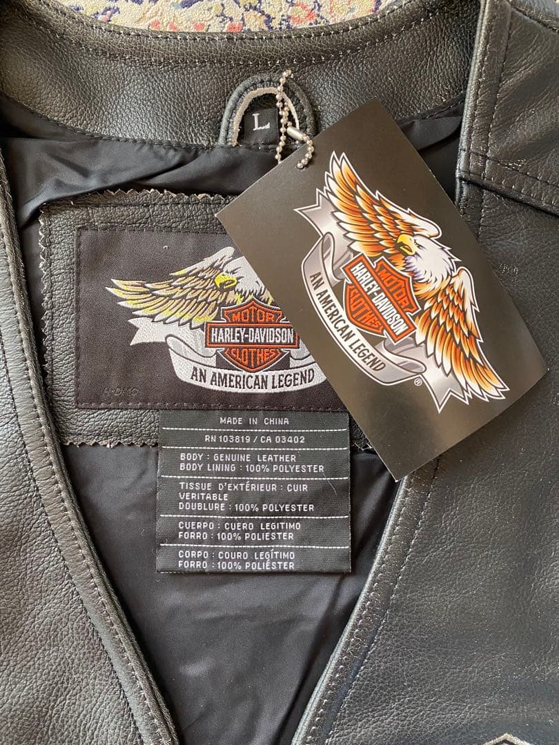 新品未使用Harley-Davidsonレザーベスト スカルベスト 現品限り激安