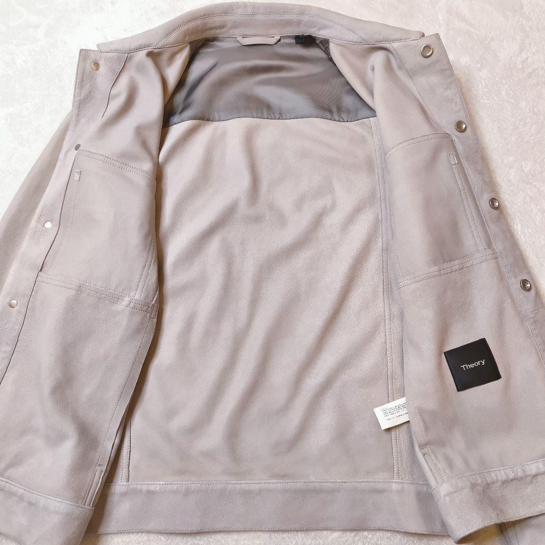 名作 Theory JAMIE ラムスキンス エード ブルゾン グレージュ M