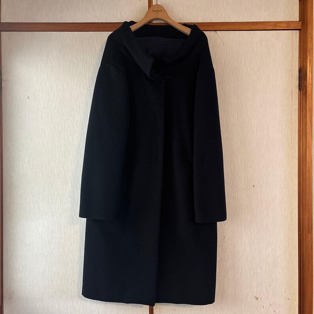 送料無料chiclinウールロングコート黒