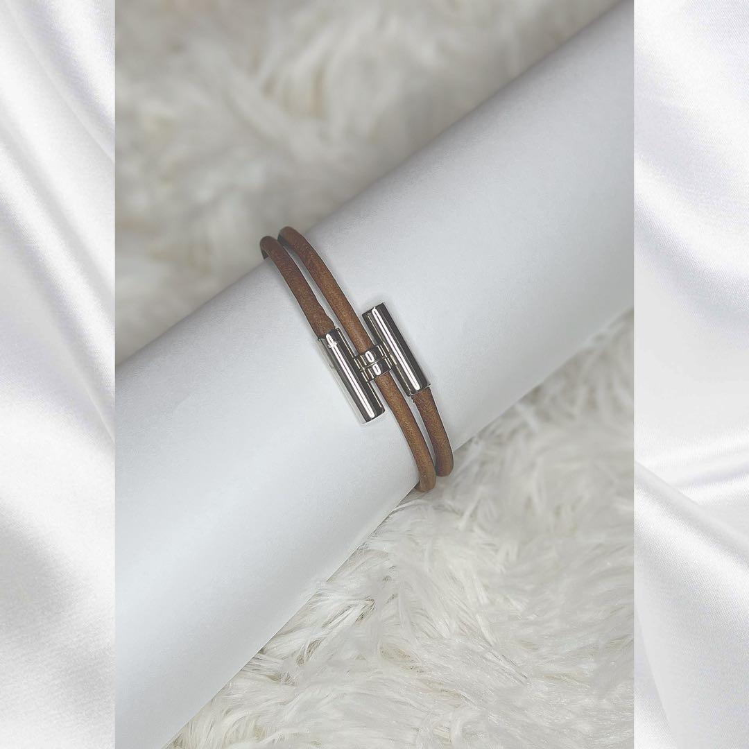 エルメス　レザーブレスレット　H金具　未使用に近いレベル　トゥルニス