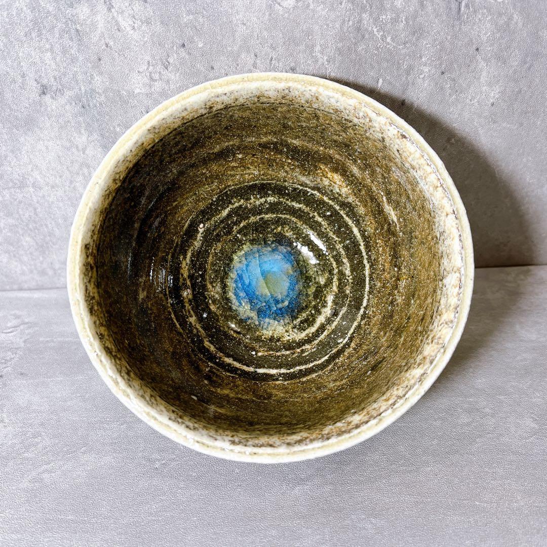 『釉だまり飯碗』井上茂 練り込み茶碗 ストライプ うつわ ボウル