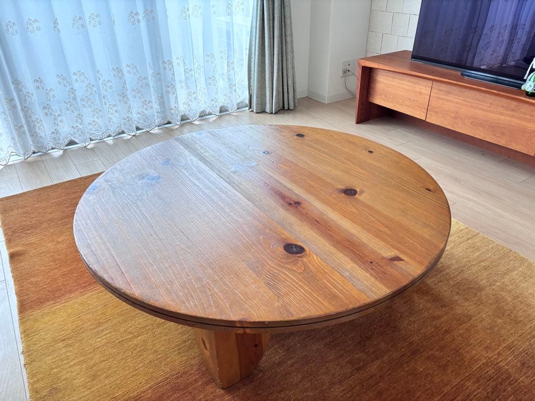広松木工　円形木製テーブル 約126cm