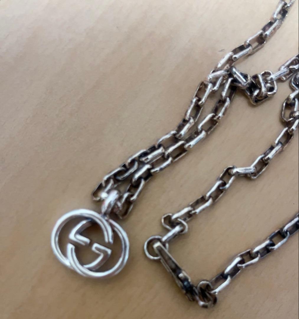 GUCCIグッチ CGロゴ インターロッキング　Ag925太め ネックレス