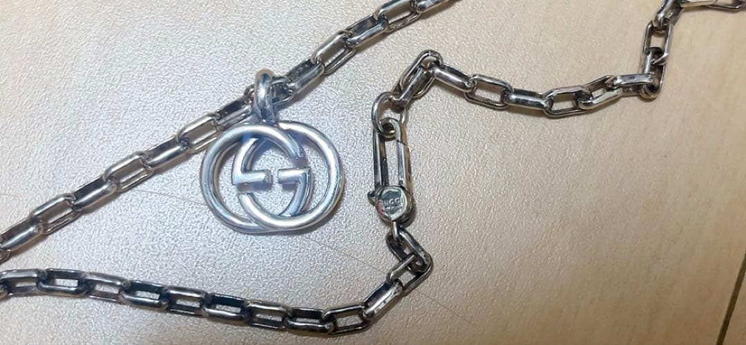 GUCCIグッチ CGロゴ インターロッキング　Ag925太め ネックレス