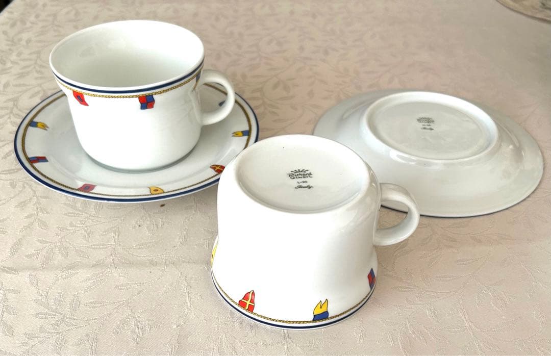 リチャードジノリ　クリッパー　カップ＆ソーサー、ディナー皿、シュガーポット等