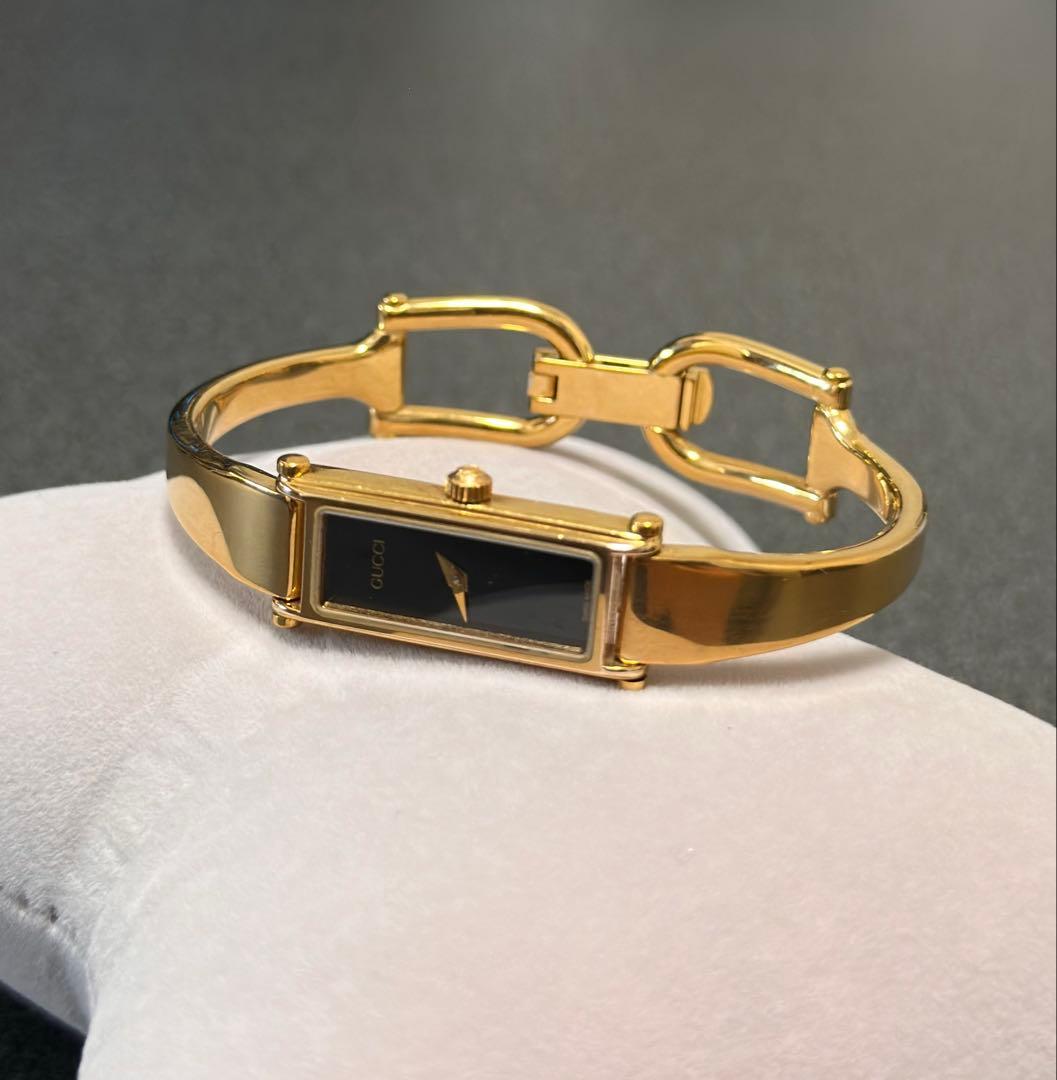 【稼動】 グッチ 腕時計 バングルウォッチ 1500 ゴールド