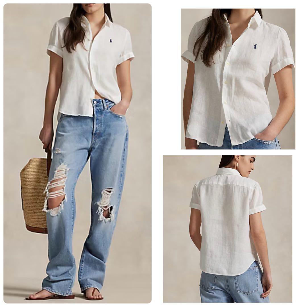 2025年モデル✨ポロバイラルフローレン リネン 半袖シャツ ポニー 現行QR