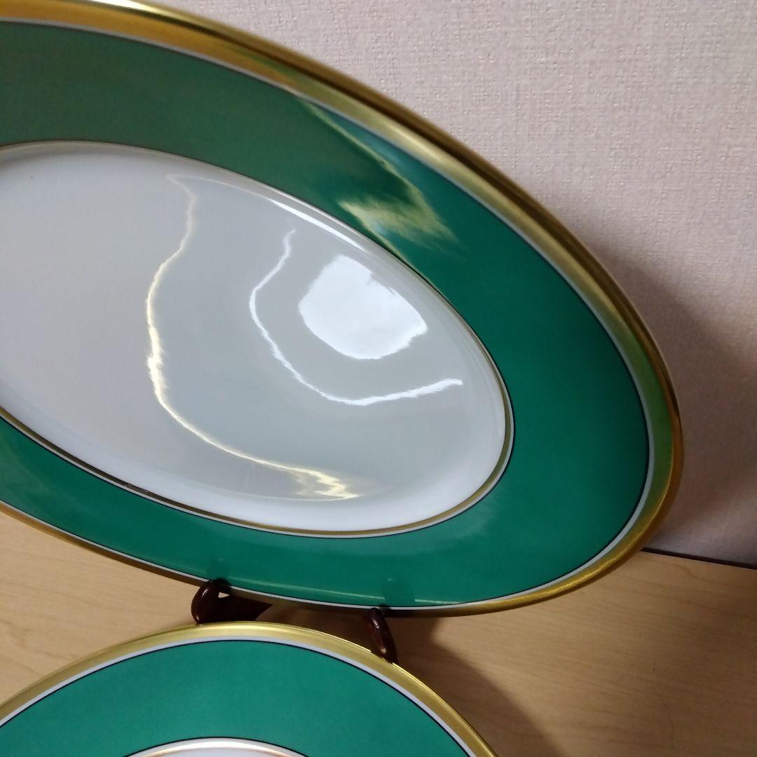 未使用品 Richard Ginori ジノリ インペログリーン　25cm ペア