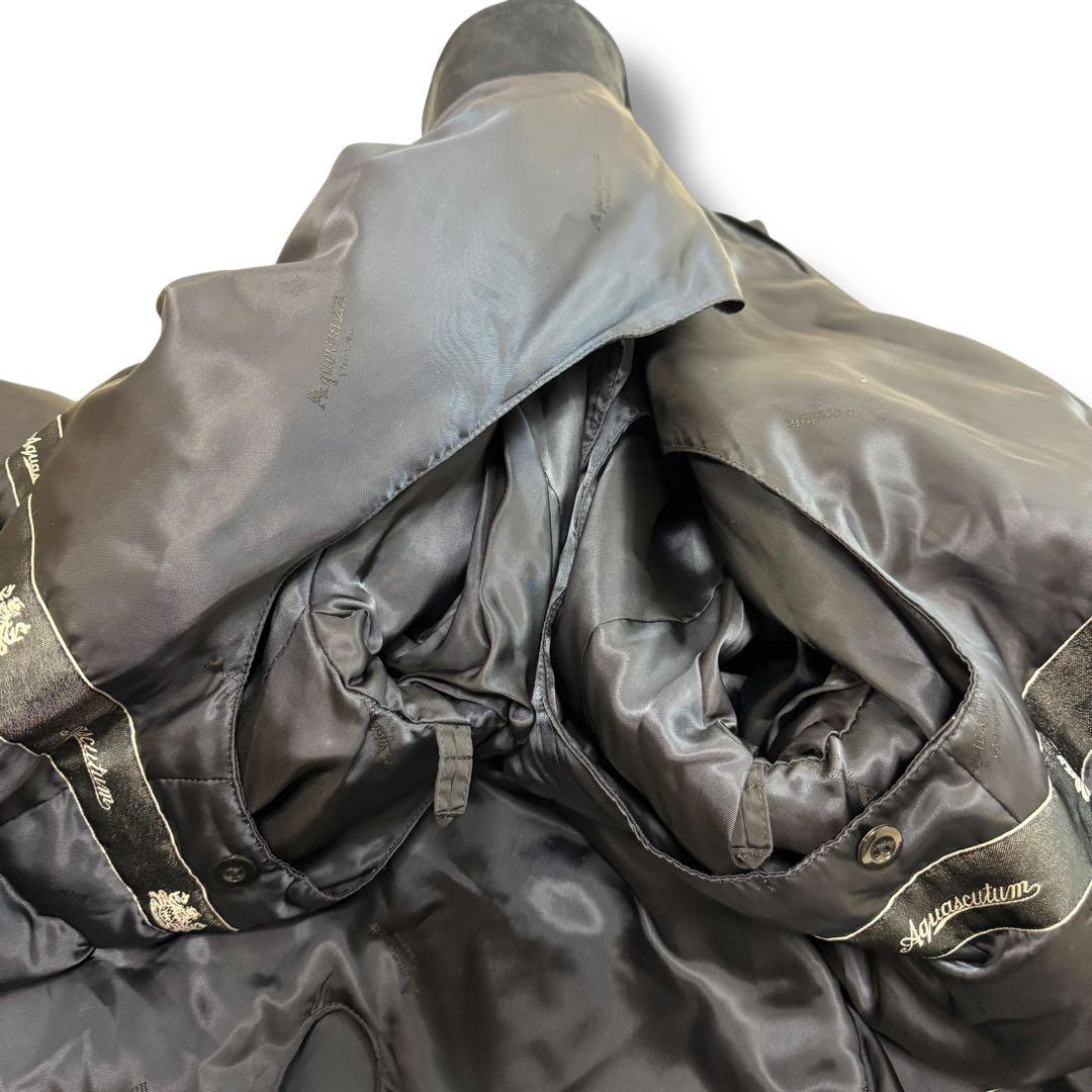 希少3L 美品 1815 アクアスキュータム ダウンライナー ステンカラーコート
